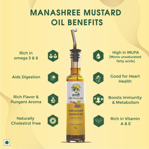 Manashree Cold Pressed Mustard Oil - Seeds collected Directly from farmers